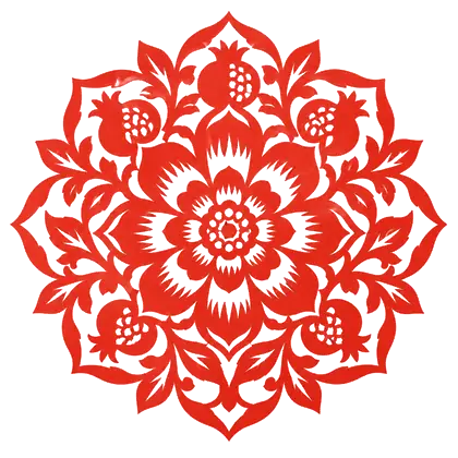 团花剪纸纹样